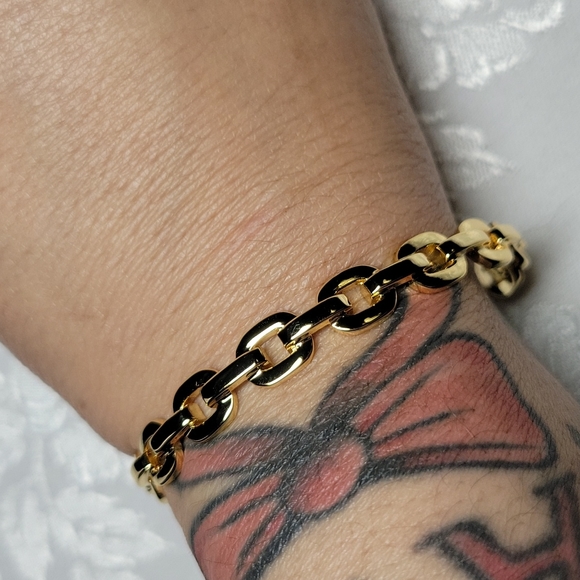 adornia Jewelry - Adornia 14KGP Chain Link Cuff Bracelet